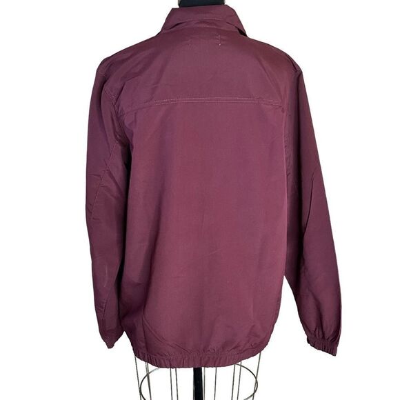 The Paragon Woman's Windbreaker Jacket Size S Maroon Zip Front Embroidered - Picture 8 of 13